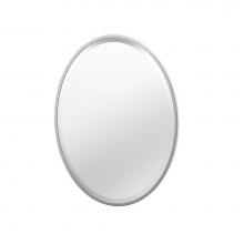 Gatco 1830 - Flush Mount EZ Hanging 27.5''H Framed Oval Mirror, Satin Nickel