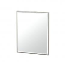 Gatco 1833 - Flush Mount EZ Hanging 25''H Framed Oval Mirror, Satin Nickel