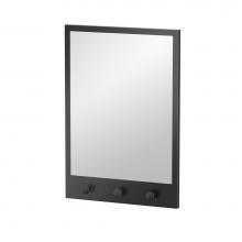 Gatco 1836MX - Glamorous Mirror with 3 Hooks 29''H, Matte Black