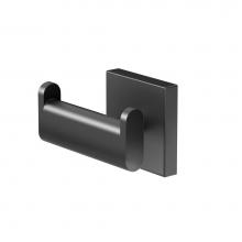 Gatco 4055AMX - Elevate Double Robe Hook, Matte Black
