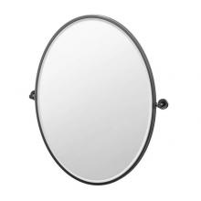 Gatco 4639XFLG - Glam 33''H Framed Oval Mirror, Matte Black