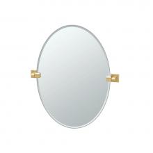 Gatco 4069 - Elevate 26.5''H Frameless Oval Mirror, Brushed Brass