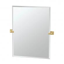 Gatco 4069S - Elevate 31.5''H Frameless Rectangle Mirror, Brushed Brass