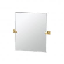 Gatco 4069SM - Elevate 24''H Framed Rectangle Mirror, Brush Brass