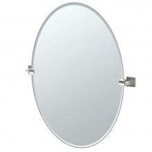 Gatco 4079LG - Elevate 32''H Frameless Oval Mirror Satin Nickel