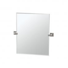 Gatco 4079SM - Elevate 24''H Frameless Rectangle Mirror Satin Nickel