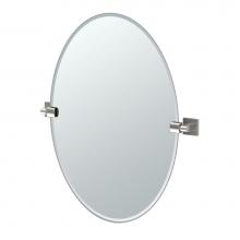 Gatco 4079 - Elevate 26.5''H Frameless Oval Mirror Satin Nickel