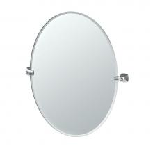 Gatco 4149LG - Jewel 32''H Frameless Oval Mirror, Chrome