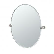 Gatco 4159LG - Jewel 32''H Frameless Oval Mirror, Satin Nickel
