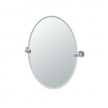 Gatco 4159 - Jewel 26.5''H Frameless Oval Mirror, Satin Nickel