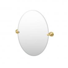 Gatco 5059 - Designer II 26.5''H Frameless Oval Mirror Brushed Brass
