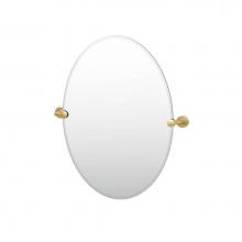 Gatco 4239 - Latitude 26.5''H Frameless Oval Mirror Brushed Brass