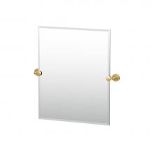 Gatco 4239SM - Latitude 24''H Frameless Rectangle Mirror, Brushed Brass