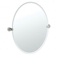 Gatco 4299 - Latitude 26.5''H Frameless Oval Mirror Satin Nickel