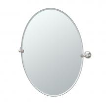 Gatco 4339LG - Tiara 32''H Frameless Oval Mirror, Satin Nickel