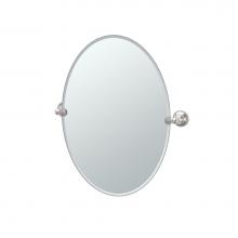 Gatco 4339 - Tiara 26.5''H Frameless Oval Mirror, Satin Nickel