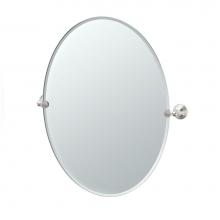 Gatco 4369LG - Charlotte, 32''H Frameless Oval Mirror, Satin Nickel