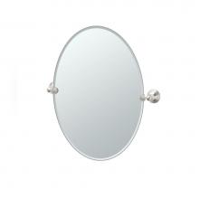 Gatco 4369 - Charlotte 26.5''H Frameless Oval Mirror, Satin Nickel
