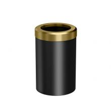 Gatco 1930 - Wastebasket Round 11.875''H, Matte Black/Brushed Brass