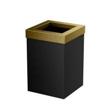 Gatco 1934 - Wastebasket Square 11.875''H, Matte Black/Brushed Brass