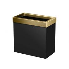 Gatco 1938 - Wastebasket Rectangular 11.875''H, Matte Black/Brushed Brass