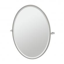 Gatco 4389FLG - Bleu 33''H Framed Oval Mirror Satin Nicke