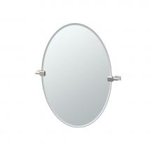 Gatco 4389 - Bleu 26.5''H Frameless Oval Mirror, Satin Nickel