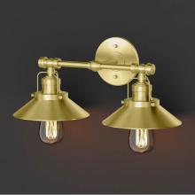Gatco 1723 - Modern Farmhouse Metal Double Sconce,  Brushed Brass