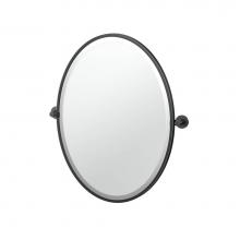 Gatco 4669MXF - Reveal 27.5''H Framed Oval Mirror, Matte Black