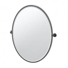 Gatco 4669XFLG - Reveal 33''H Framed Oval Mirror, Matte Black