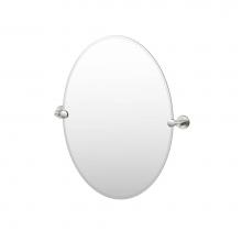 Gatco 4679 - Reveal 26.5''H Frameless Oval Mirror, Satin Nickel