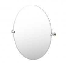 Gatco 4679LG - Reveal 32''H Frameless Oval Mirror, Satin Nickel