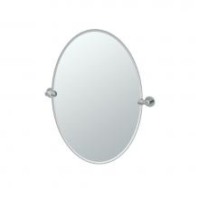 Gatco 4689 - Channel 26.5''H Frameless Oval Mirror, Chrome