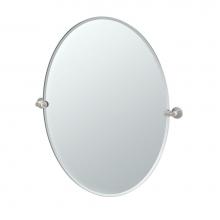 Gatco 4699LG - Channel 32''H Frameless Oval Mirror, Satin Nickel
