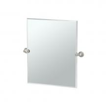 Gatco 4699SM - Channel 24''H Frameless Rectangle Mirror, Satin Nickel