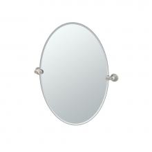 Gatco 4699 - Channel 26.5''H Frameless Oval Mirror, Satin Nickel