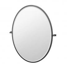 Gatco 4719XFLG - Bleu 33''H Framed Oval Mirror, Matte Black