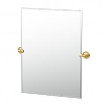 Gatco 5059S - Designer II 31.5''H Frameless Rectangle Mirror Brushed Brass