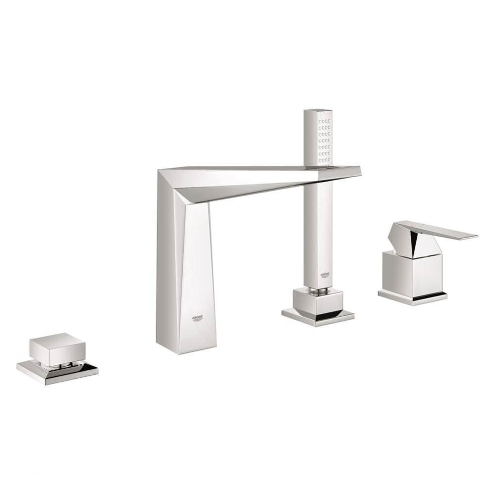 4-Hole Single-Handle Deck Mount Roman Tub Faucet with 1.75 GPM Hand Shower