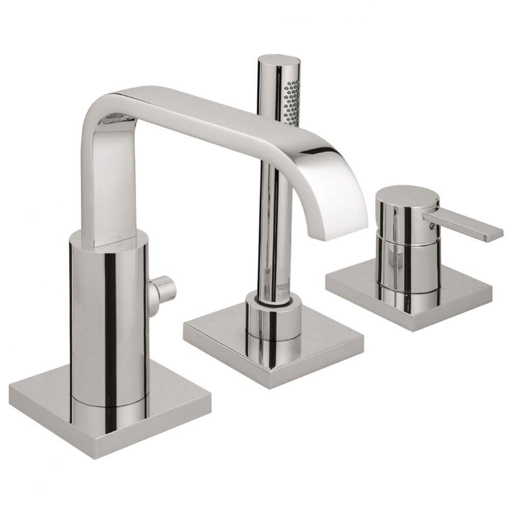 3-Hole Single-Handle Deck Mount Roman Tub Faucet with Hand Shower