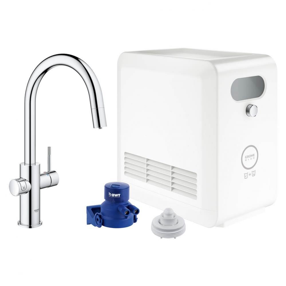 Single-Handle Pull Down Kitchen Faucet Single Spray 1.75 GPM With Chilled & Sparkling Water