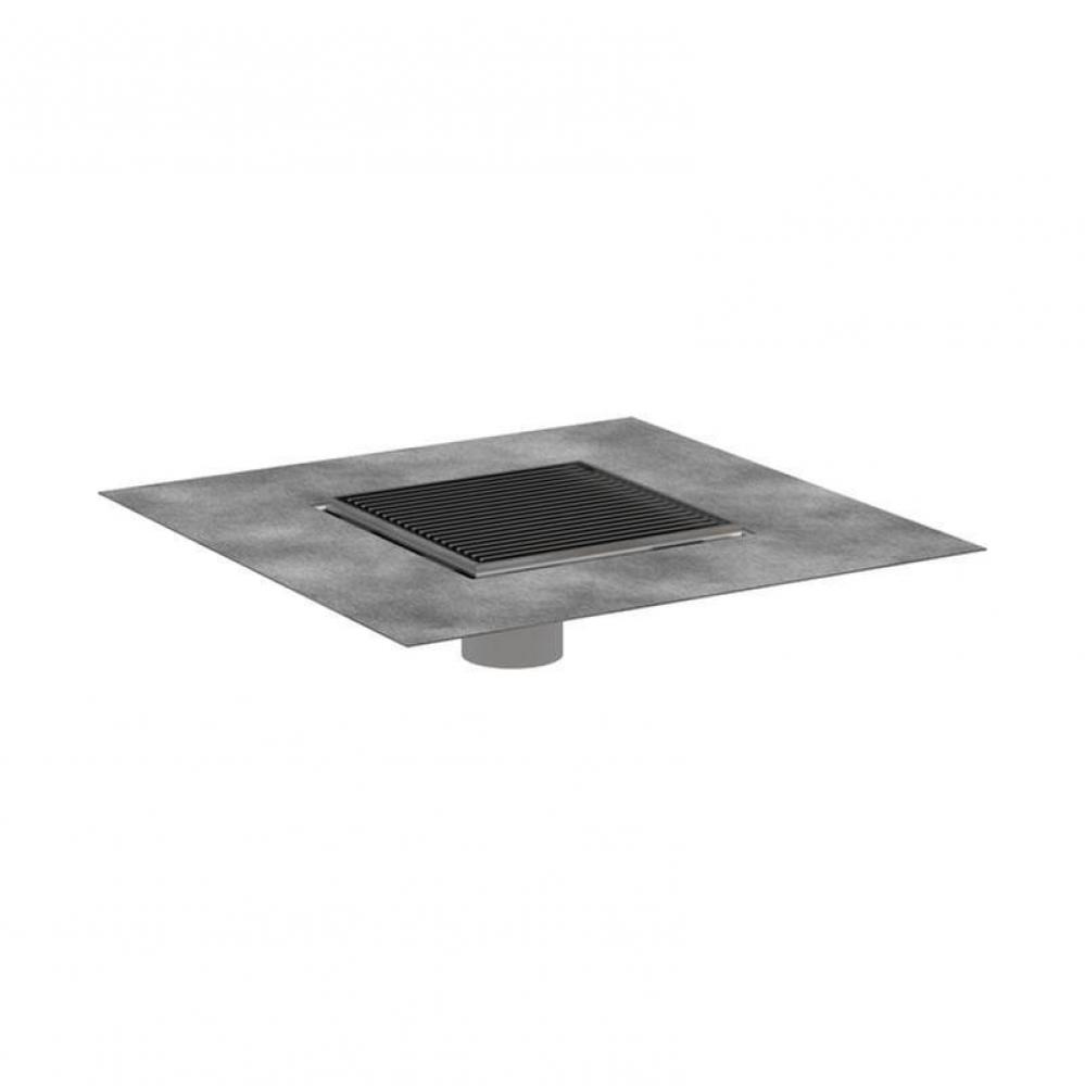 RainDrain Brilliance Point Drain Set 6''x 6'' Trim with Height Adjustable Fram