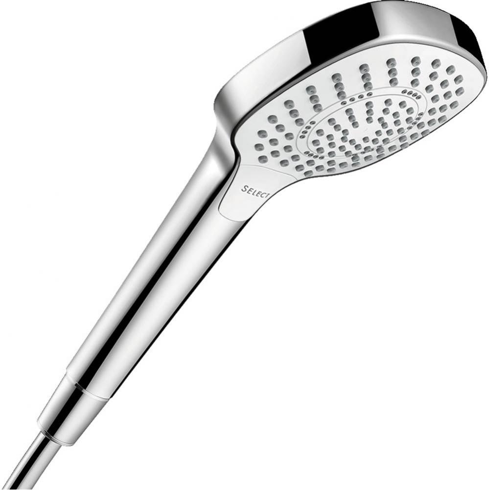 Croma Select E Handshower 110 3-Jet, 2.5 GPM in White / Chrome