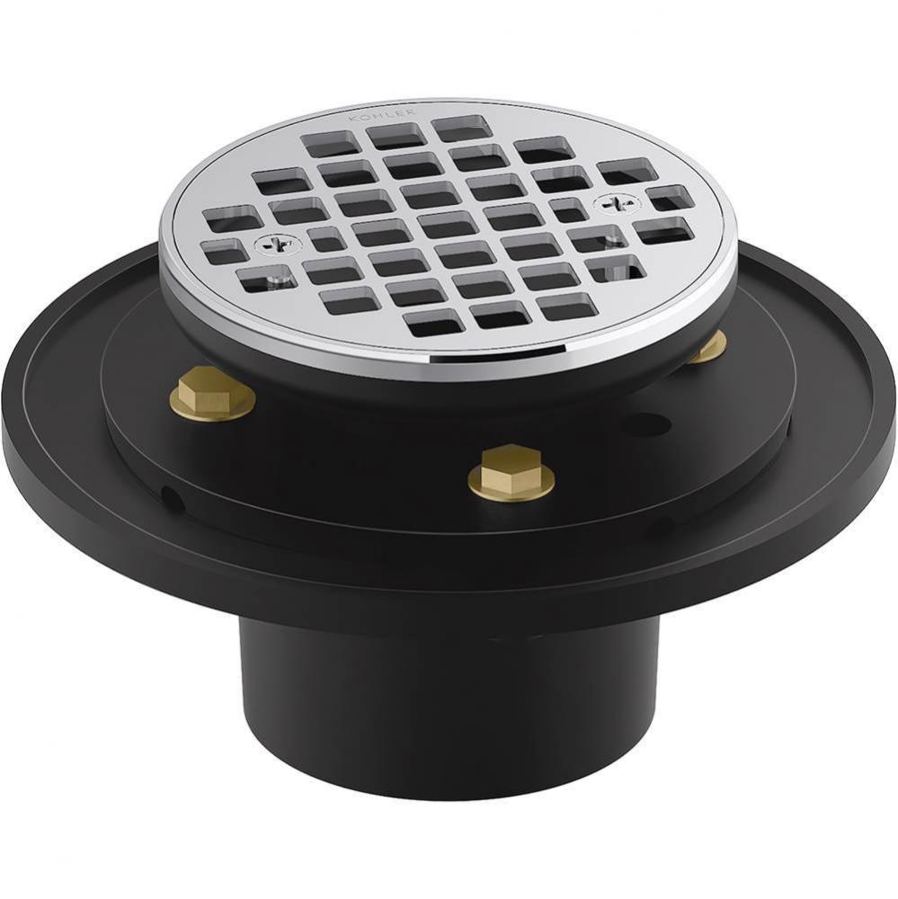Clearflo Round brass tile-in shower drain