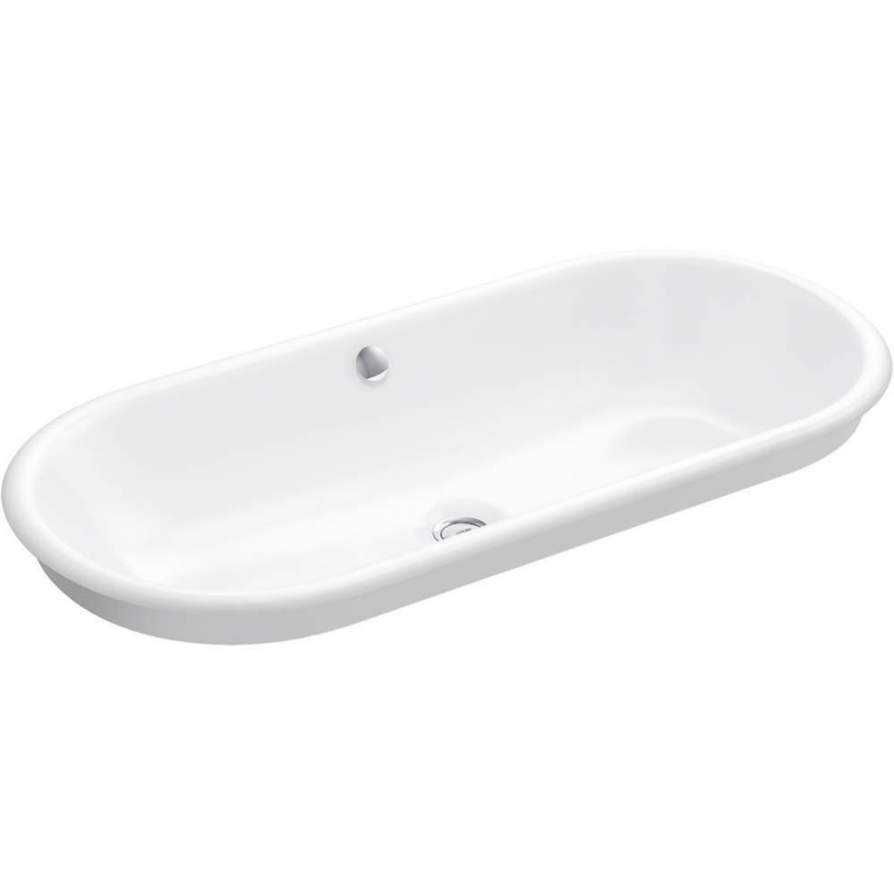 Iron Plains® 33'' oval drop-in/undermount/vessel bathroom sink with White painted u