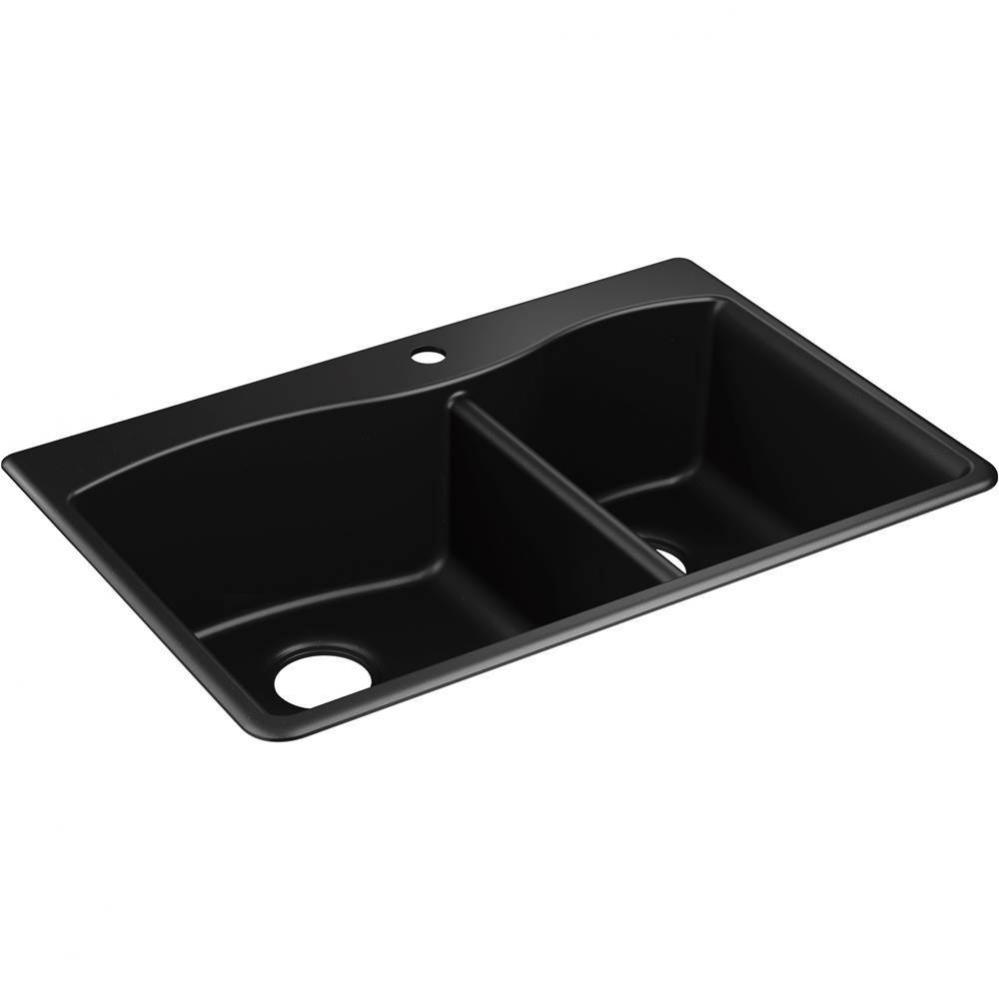Kennon® 33'' top-/undermount double-bowl kitchen sink
