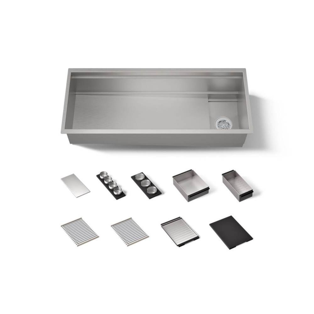 45-3/4'' undermount single-bowl workstation kitchen sink