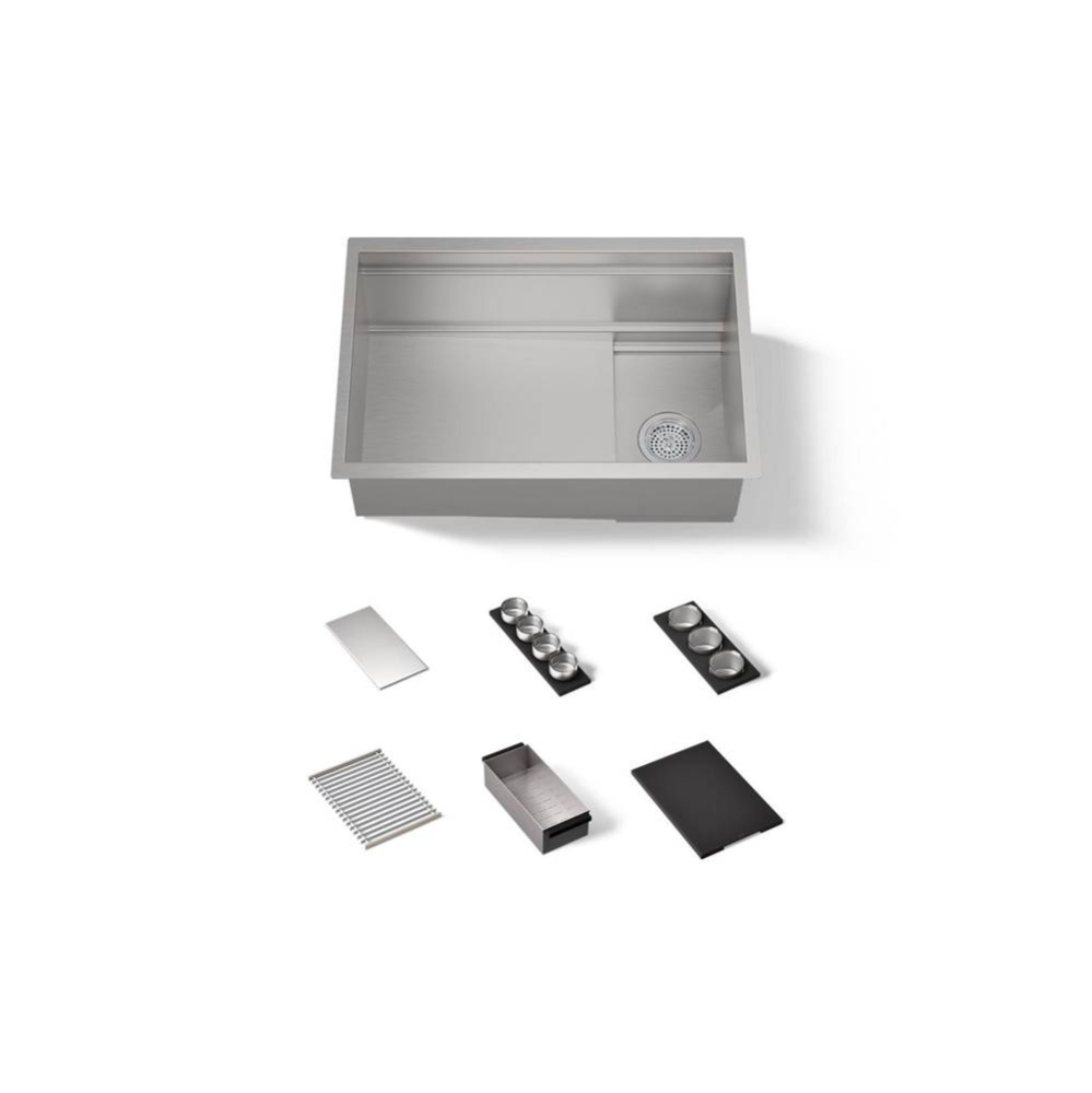 27-3/4'' undermount single-bowl workstation kitchen sink