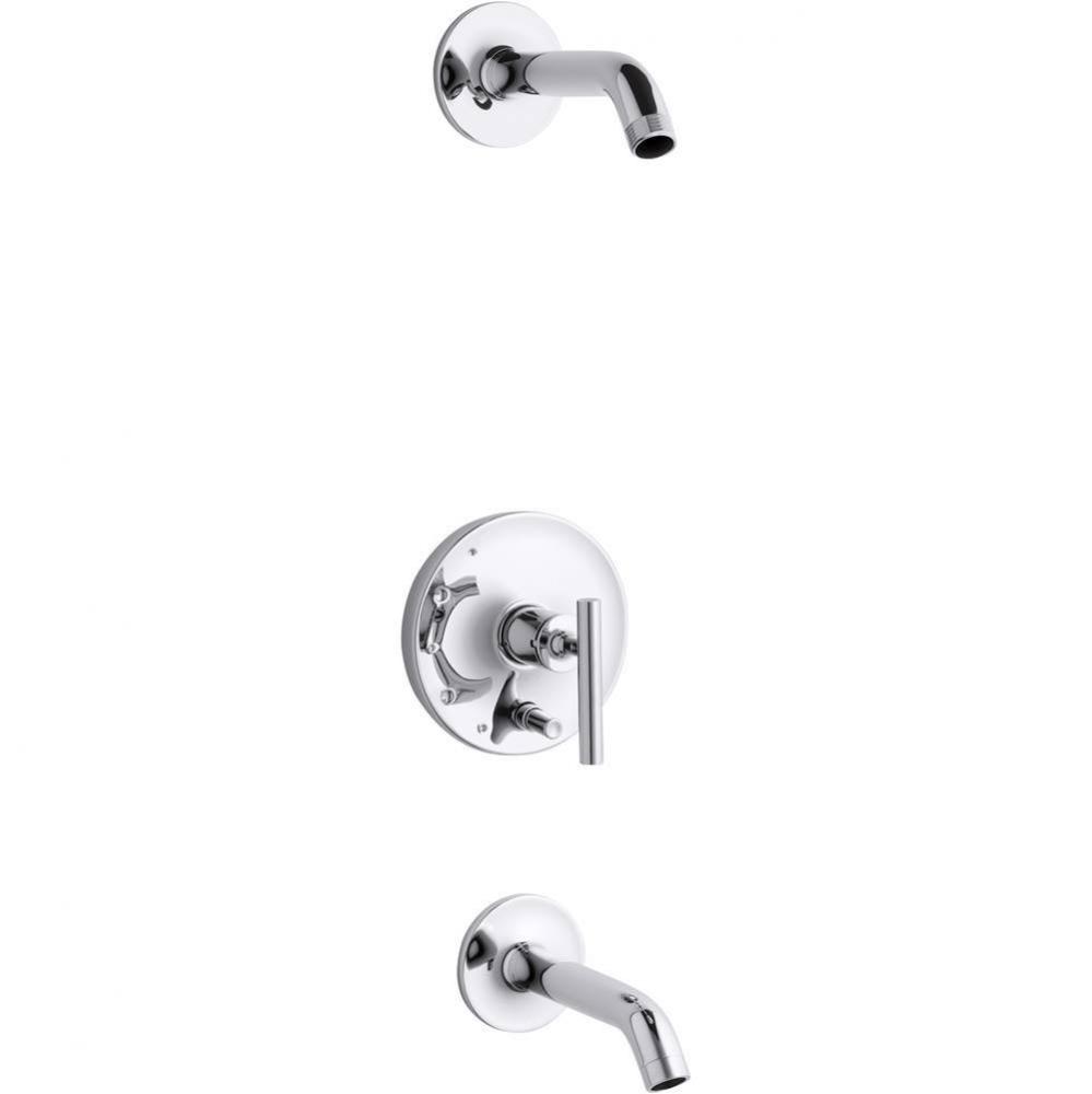 Purist® Rite-Temp® bath and shower trim kit with push-button diverter and lever handle,