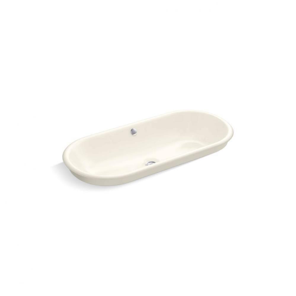 Iron Plains® 33'' oval drop-in/undermount/vessel bathroom sink with Biscuit painted